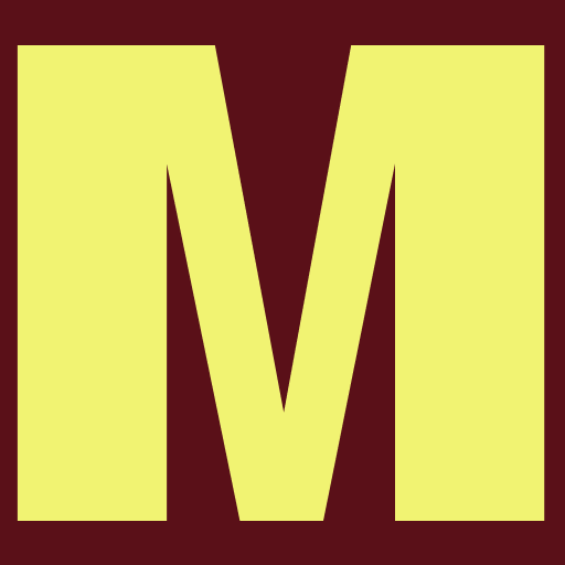 Icon, M on crimson